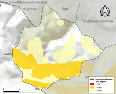 Carte des zones d'aléa retrait-gonflement des argiles.