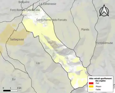 Carte des zones d'aléa retrait-gonflement des argiles.