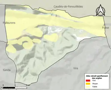 Carte des zones d'aléa retrait-gonflement des argiles.