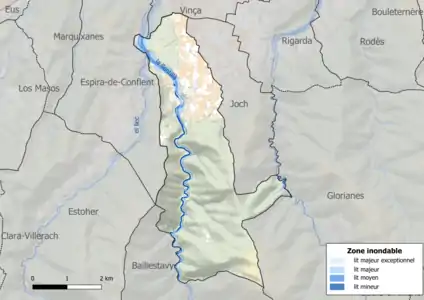 Carte des zones inondables.