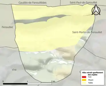 Carte des zones d'aléa retrait-gonflement des argiles.