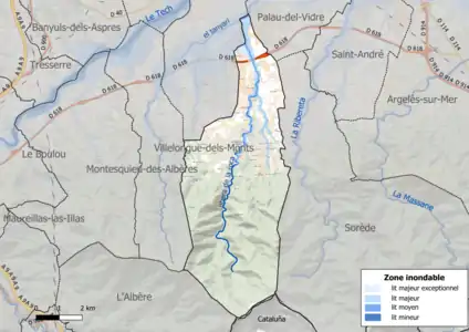 Carte des zones inondables.