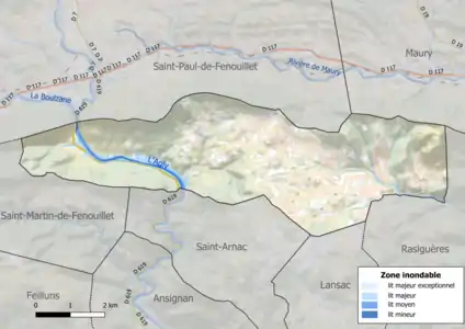 Carte des zones inondables.