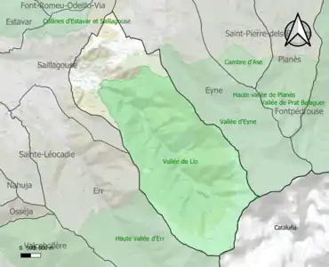 Carte de la ZNIEFF de type 1 sur la commune.