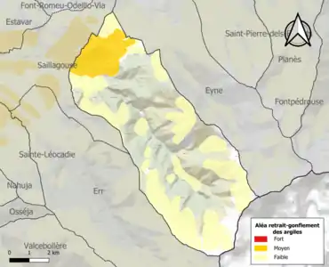 Carte des zones d'aléa retrait-gonflement des argiles.