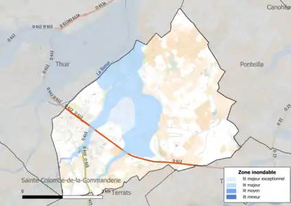 Carte des zones inondables.