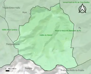 Carte de la ZNIEFF de type 1 sur la commune.