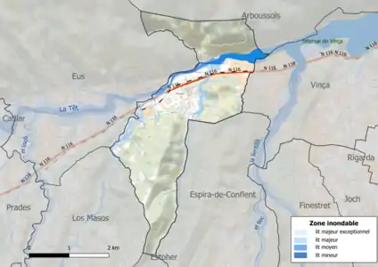 Carte des zones inondables.