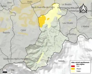 Carte des zones d'aléa retrait-gonflement des argiles.