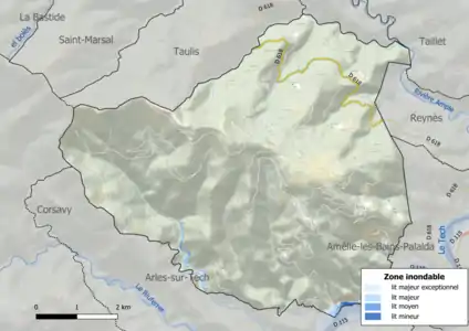 Carte des zones inondables.