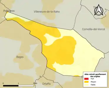 Carte des zones d'aléa retrait-gonflement des argiles.