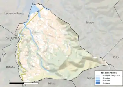 Carte des zones inondables.