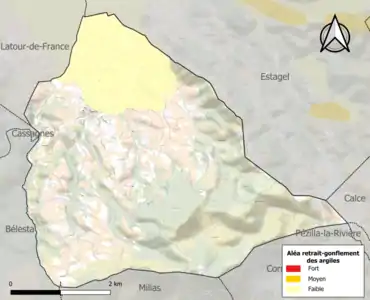 Carte des zones d'aléa retrait-gonflement des argiles.