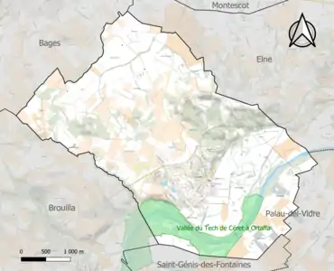 Carte de la ZNIEFF de type 1 sur la commune.