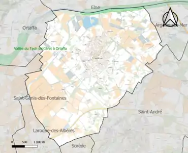 Carte de la ZNIEFF de type 1 sur la commune.