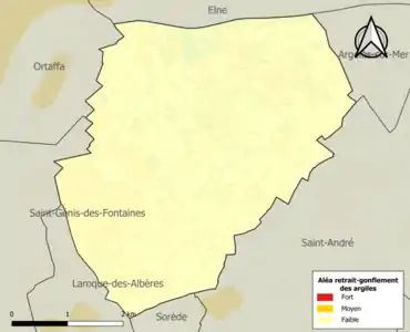 Carte des zones d'aléa retrait-gonflement des argiles.