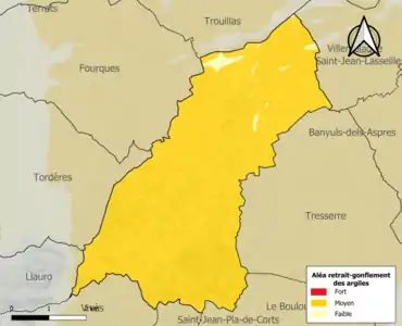 Carte des zones d'aléa retrait-gonflement des argiles.