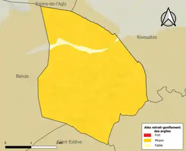 Carte des zones d'aléa retrait-gonflement des argiles.