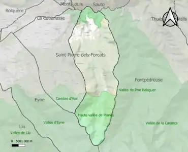 Carte des ZNIEFF de type 1 sur la commune.