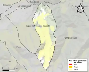 Carte des zones d'aléa retrait-gonflement des argiles.