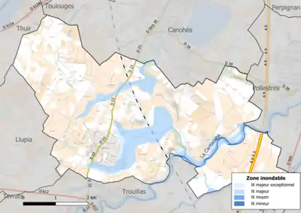 Carte des zones inondables.