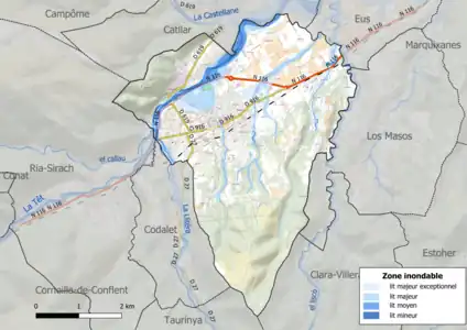 Carte des zones inondables.