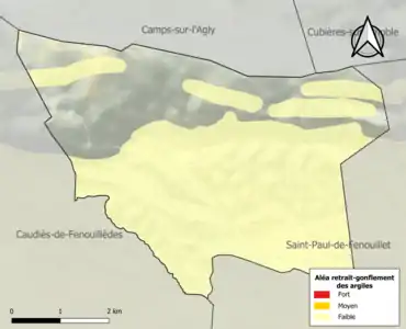 Carte des zones d'aléa retrait-gonflement des argiles.