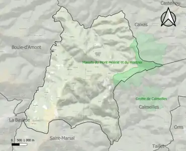 Carte de la ZNIEFF de type 1 sur la commune.