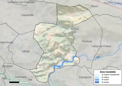 Carte des zones inondables.