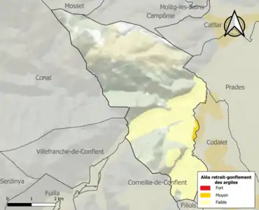 Carte des zones d'aléa retrait-gonflement des argiles.