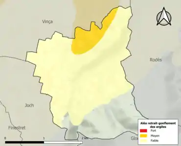 Carte des zones d'aléa retrait-gonflement des argiles.