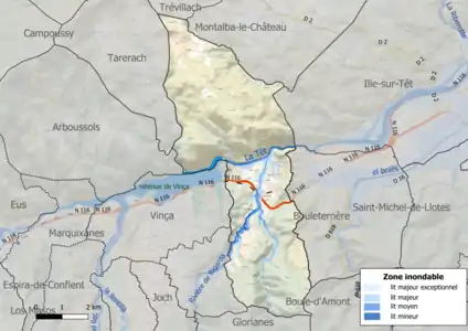 Carte des zones inondables.