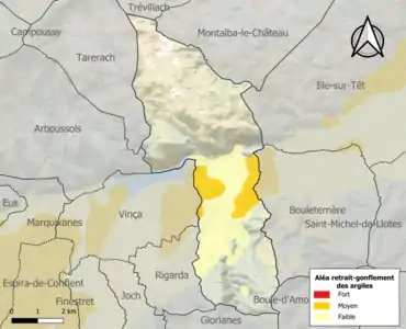 Carte des zones d'aléa retrait-gonflement des argiles.