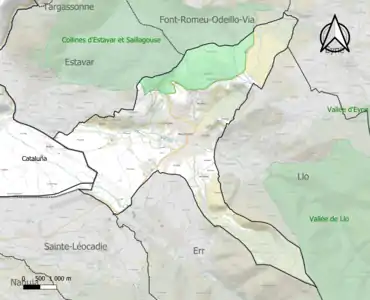 Carte de la ZNIEFF de type 1 sur la commune.