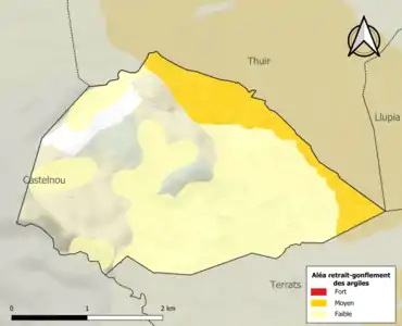 Carte des zones d'aléa retrait-gonflement des argiles.