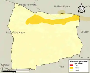 Carte des zones d'aléa retrait-gonflement des argiles.