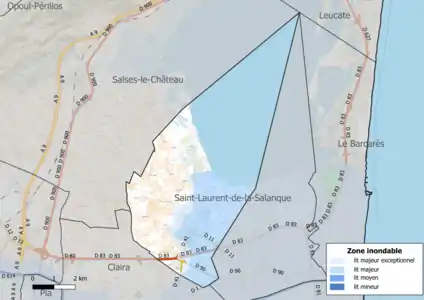 Carte des zones inondables.