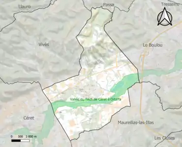 Carte de la ZNIEFF de type 1 sur la commune.