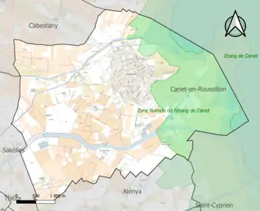 Carte des ZNIEFF de type 1 sur la commune.