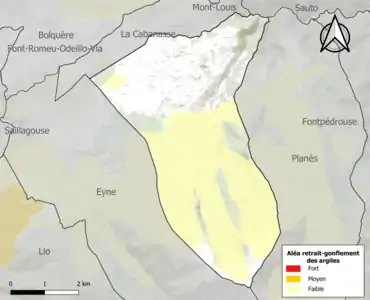 Carte des zones d'aléa retrait-gonflement des argiles.