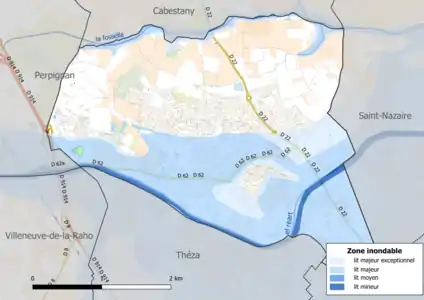 Carte des zones inondables.