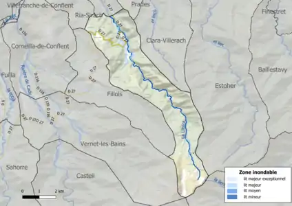 Carte des zones inondables.