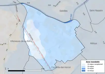 Carte des zones inondables.