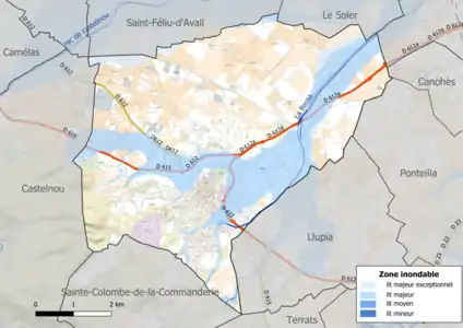 Carte des zones inondables.