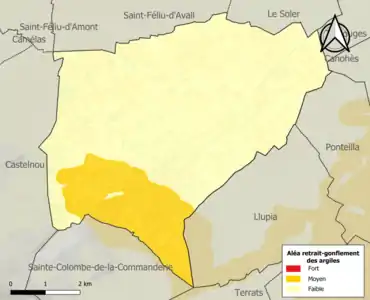 Carte des zones d'aléa retrait-gonflement des argiles.