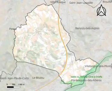 Carte de la ZNIEFF de type 1 sur la commune.