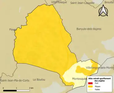 Carte des zones d'aléa retrait-gonflement des argiles.