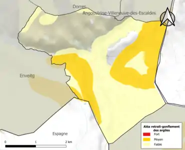 Carte des zones d'aléa retrait-gonflement des argiles.