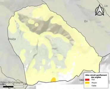 Carte des zones d'aléa retrait-gonflement des argiles.