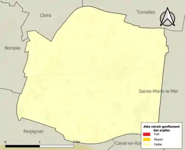 Carte des zones d'aléa retrait-gonflement des argiles.